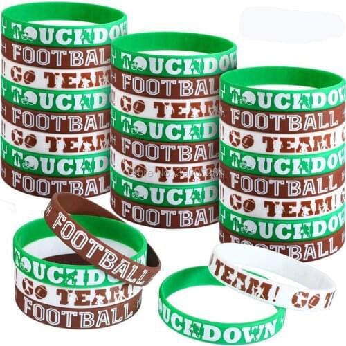 300pcs touch down football silicone wristband bracelet free shipping