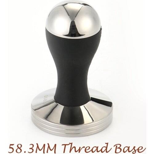 304 Stainless Steel Handle Coffee Tamper Powder Hammer 58.3mm Flat Base Espresso Cafe Barista Tools Coffeeware