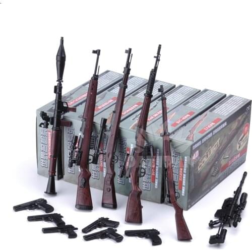 6Pcs/set 1:6 4D Assembly Rifle Gun Model 1/6 98K RPG SVT-40 M200 38 Rifle 12 inches Action Figure Weapon Toy