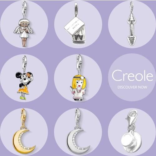 Angel My Favorite Shoes Dumbbell Mouse Moon Coffee Cup Charm Pendant,2019 Trendy Summer Jewelry 925 Sterling Silver Gift