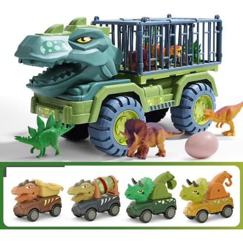 Car Toy Dinosaurs Transport Car Carrier Truck Toy Fall Resistant Big Size Push Vehicle Toy with Dinosaur Gift for Children Boys