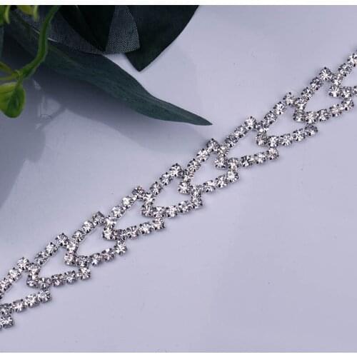 Free Shipping 5yards Rhinestone crystal Chain Bridal Sash Rhinestone Applique, Wedding Applique,Rhinestone Trimming LSRT034