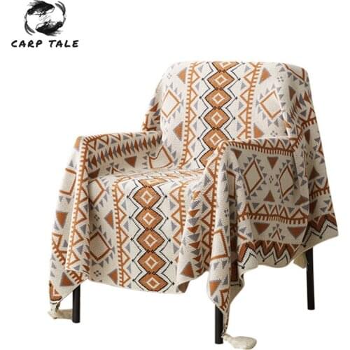 Bohemian Sofa Throw Blanket Thread Knitted Chair Lounge Blanket Plaid Tapestry Bedspread on the bed Nordic Home Decor Sofa Cover