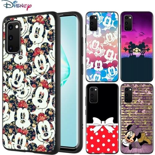 Black Cover Cute Minnie Mouse For Samsung Galaxy A01 A11 A12 A21 A21S A31 A41 A42 A51 A71 A32 A52 A72 A02S Soft Phone Case