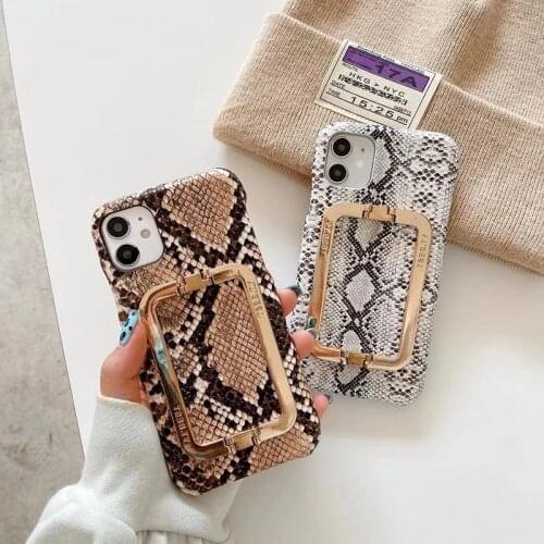 3D python snakeskin Hard leather phone case for apple iphone 7 8 Plus X XS XR MAX 11 Pro SE 12 MiNi Pro SE Metal buckle cover