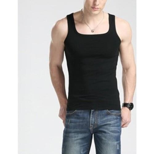 Cheap Mens Cotton Mens Vest Square Collar Vest