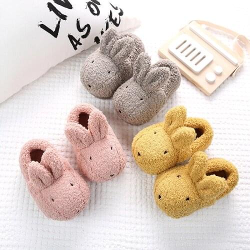 Children girls slippers shoes winter/autumn kids baby home floor shoes boys indoor slippers plush non-slip warm shoes soft