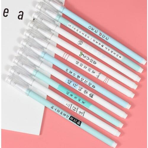12pcs Qing new style gel pen 0.5mm cute fountain pen novelty stationery fountain pen student cute black Kawaii school provides
