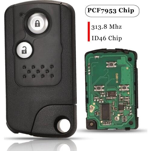 Jingyuqin 5pcs For Honda CR-V Accord Civic Odyssey Fob 313.8/433MHZ ID46 PCF7953 Chip 2 Buttons Remote Car Key