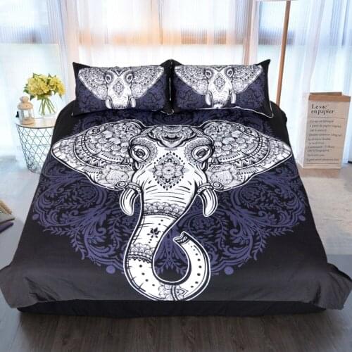 3d Bedding Indian Elephant Printed Queen Comforter Sets King Twin Size Luxury Bed Linen Duvet Cover Sheet Set Home Textiles