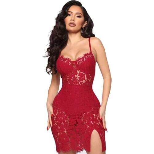 Summer Dress for Women Camisole African Lace Dresses for Women In Clothing Vestidos Mujer Hollow Out Sheath Sexy Bodycon Dress
