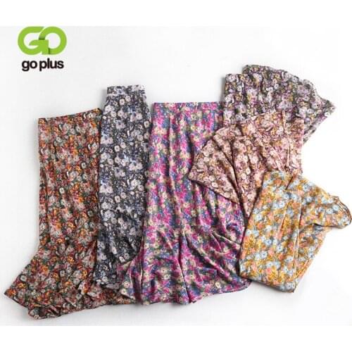 GOPLUS Summer Womans Skirt Print Korean Style High Waist Mid-calf Skirts Womans Femme Jupes Longue Femme Mujer Faldas