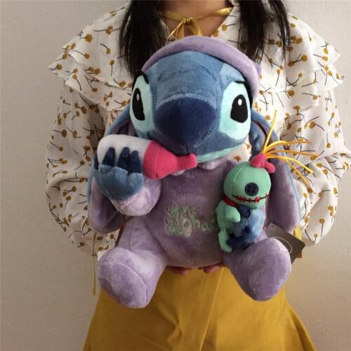 Disney Lilo Stitch Plush Figure Doll Kawaii Stitch Stich Holding Scrump Soft Stuffed Dolls Cartoon Anime Plush Stich Kids Toys