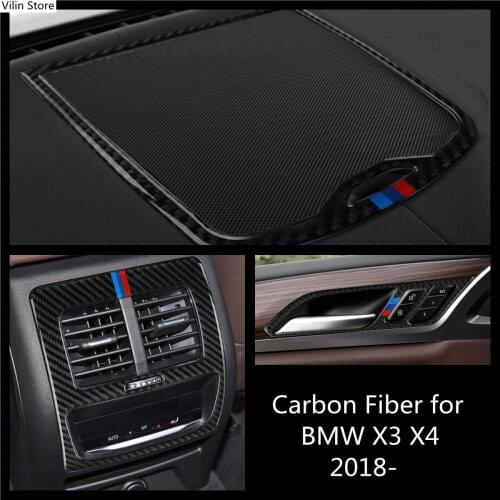 Carbon Fiber Sticker For BMW X3 X4 18-21 g01 g02 g08 Car Interior Frame Trim Dash Console Decoration Stickers Accessories