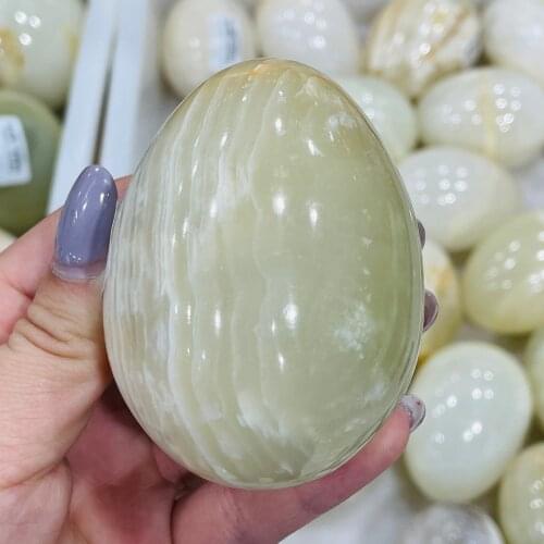Natural Afghan Jade Egg Mineral Quartz Massage Crystal Healing Feng Shui Home Decor