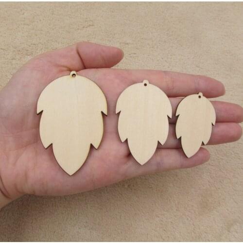 DIY Unfinished Custom laser cut wood Leaf shapes Unfinished blanks Wooden earrings wholesale Beads for jewelry Making