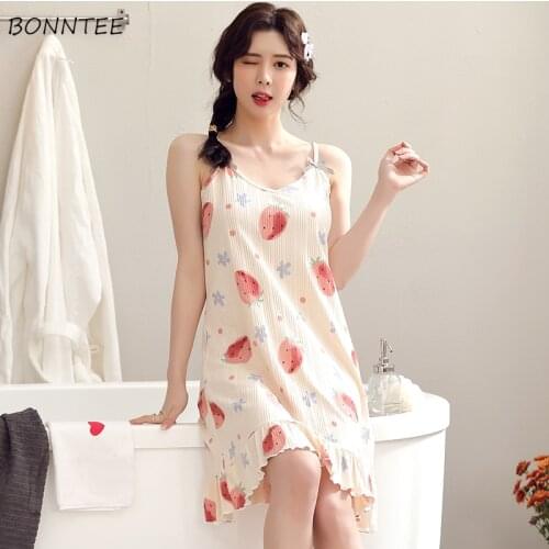 Nightgowns Women Sexy Cotton Summer Fashion Harajuku Home Ins Sleepwear Lounge Thin Oversize M-5XL 100kg Girls Cute Tender Cozy