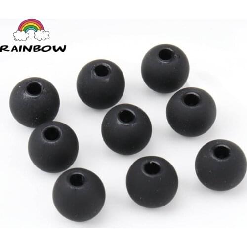 New Hot Items Wholesale Black Acrylic Ball Shape Beads New Rubber Frosted Spacer Round Beads For Jewelry Making 8mm 100pcs