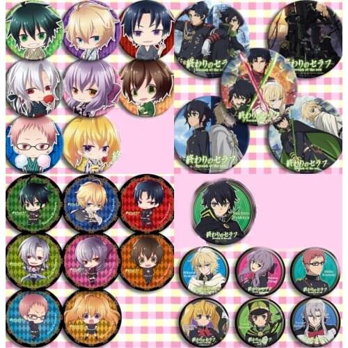 New Anime Seraph of the end Owari no Serafu Yuichiro Hyakuya Cosplay Bedge Cartoon Brooch Pin Collect Bag Badge For Backpacks