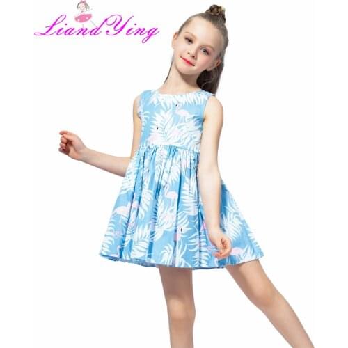 2-12 Years Girls Dresses Kids Summer Sleeveless Princess Dress Cotton Flower Print Children Clothes Girl Casual Sundress