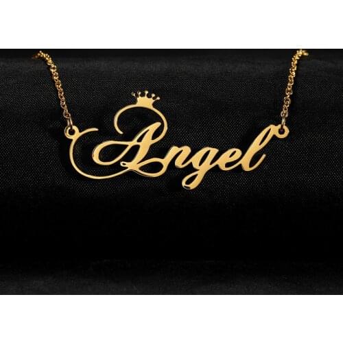 Customized Stainless Steel Womens Necklace DIY Trend Gold Nameplate Chain Personalized Fashion Jewelry
