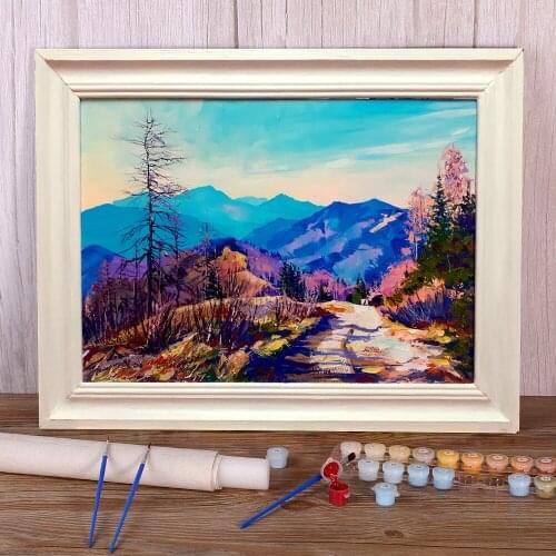 Landscape Sunny Autumn Painting By Numbers Set Acrylic Paints 50*70 Canvas Painting Loft Wall Picture For Children Handicraft