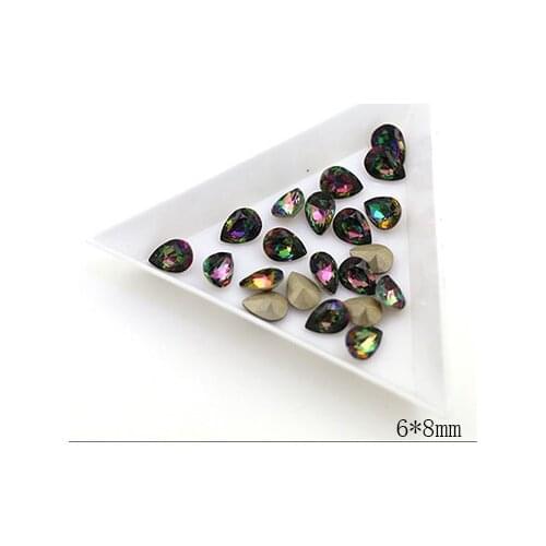 The Hugely Popular! Manicure Flame Crystal Glass Rhineston Pointback NAIL ART Five Shapes and 8 Sizes 30pcs/piece