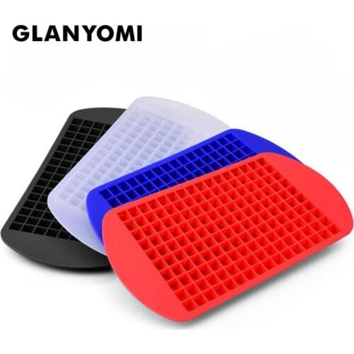 160 Grids DIY Ice Cube Mold Square Shape Silicone Ice Tray Fruit Ice Cube Kitchen Drinking Accessories 4 Colors