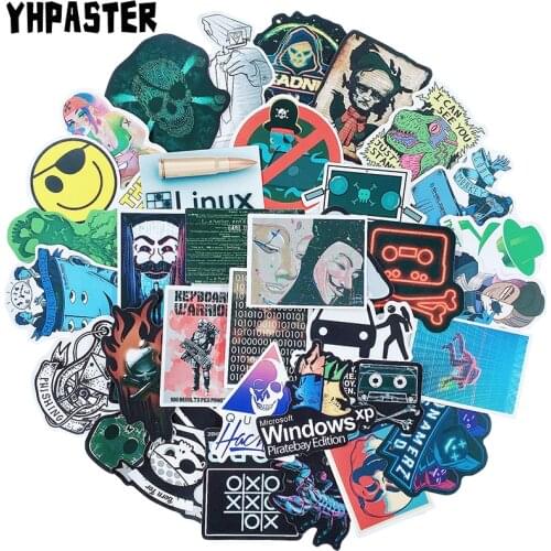 10/30/50Pcs Cool Hacker Programmer Stickers For Planner Scrapbooking Stationery Japanese Motorcycle Laptop Diary Helmet Stickers