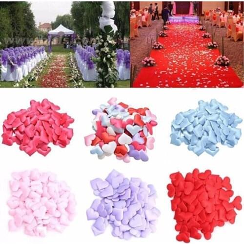 Cloth heart-shaped Fabric Artificial Flowers Scatter Confetti Wedding DIY Valentines Day Decoration