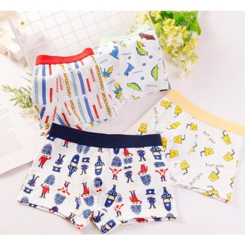6Pcs/Lot 2 To 16 Years Boys Underwear Boxer Elephant Dinosaur Design Kids Cotton Briefs Childrens Panties Soft Shorts HS3038