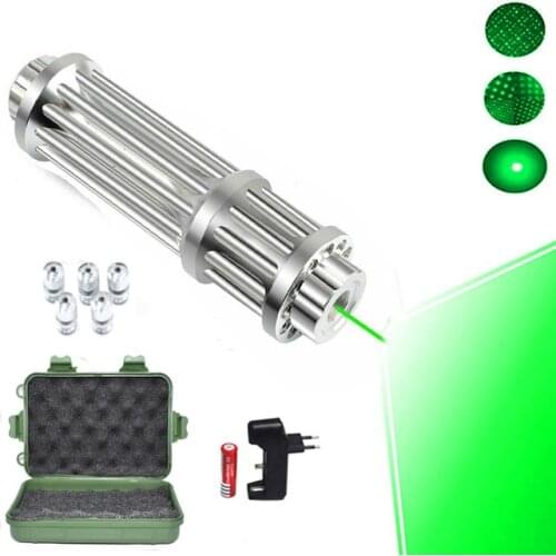 High Power Lengthen Green Laser Pointers 450nm Lazer sight Flashlight Burning Match/Burn Cigars Included 18650 Battery