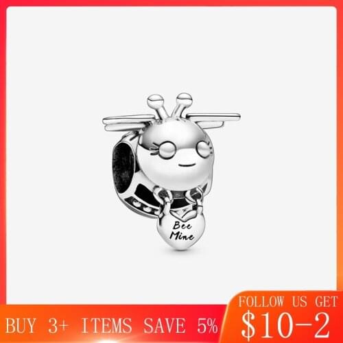 2020 Spring New 925 Sterling Silver Beads Bee Mine Charms fit Original 3mm Bracelets For Women Birthday Fashion Jewelry Gift