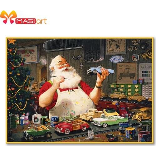 Cross stitch kits Embroidery needlework sets 11CT water soluble canvas patterns 14CT Christmas Santa Claus Make gifts -NCMC074