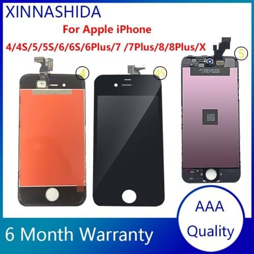 AAA+++ Quality For iPhone 5S 6 6S 7 8 Plus LCD Display With 3D Touch Screen Assembly Replacement For iPhone X XR XS Max