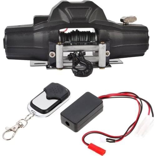 1/10 RC Crawler Simulated Steel Dual Motor Wired Winch with Remote Controller for RC 4WD D90 Axial SCX10 Traxxas TRX4 KM2