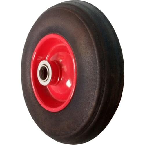 350-4 Small Iron Silent Rubber Powder Solid Wheel Industrial Tiger Hand Pull Trolley