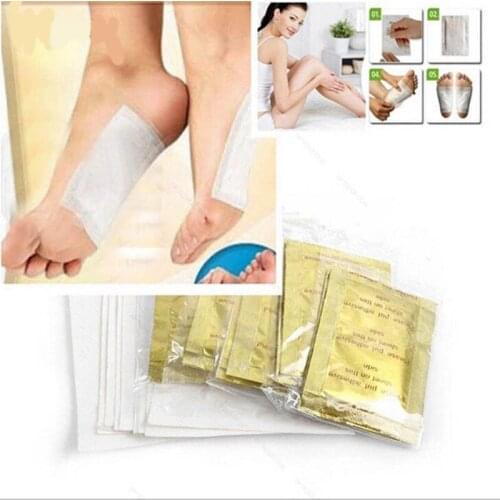 20pcs/lot Gold Premium Kinoki Detox Foot Pads Organic Herbal Cleansing Patches Feet Care Accessory(10pcs Patches+10pcs Adhesives