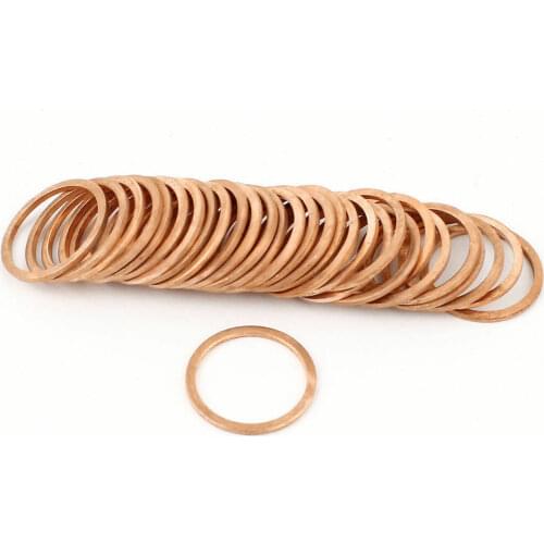 50Pcs 21mm Inner Dia 25mmOD Copper Flat Washer Spacer Gasket Seal Ring Fastener