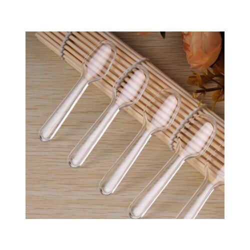 1000pcs Disposable transparent small spoon food grade tasting tasting spoon pudding spoon ice cream spoon trumpet spoon