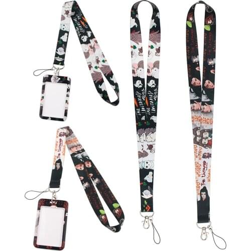 AD455 Patchfan Anime Necklack Lanyard Key Gym Strap Multifunction Mobile Phone Decoration With Cartoon Card Holder Cover