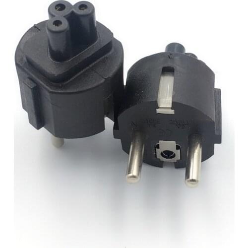 EU CEE7 Power Cable plug adapter EU PLug to IEC320 C5 Clover Leaf adapter plug for laptop charger,Schuko plug to desktop adapter