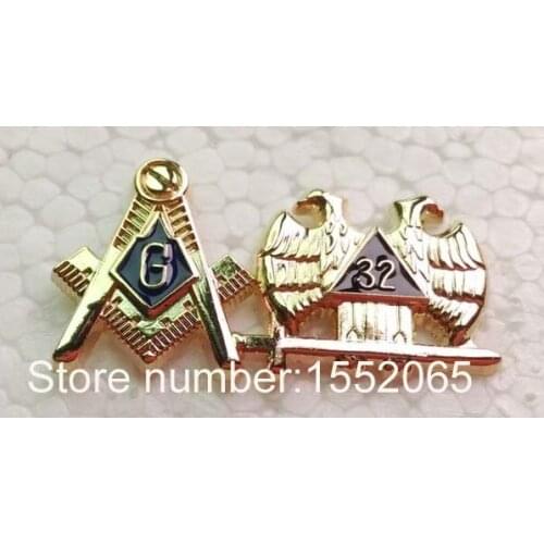 Free shipping 1pcs Zinc alloy 3D Diestruck Enamel 1.25" Masonic Scottish Rite Lapel Pin Badge