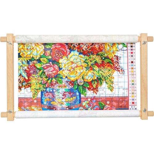 Beech Wood Tapestry Scroll Embroidery Frame Cross Stitch Craft Sewing Tool