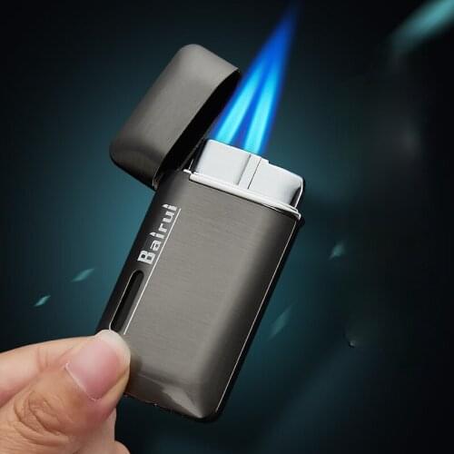 Double Straight Into The Fire-gathering Creative Metal Windproof Lighter Smoking Accessories for Weed Torch Lighter Gift for Men