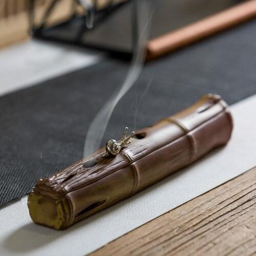 Zen bamboo ceramic incense holder incense censer incense tea table ornaments home sandalwood incense smoke incense box