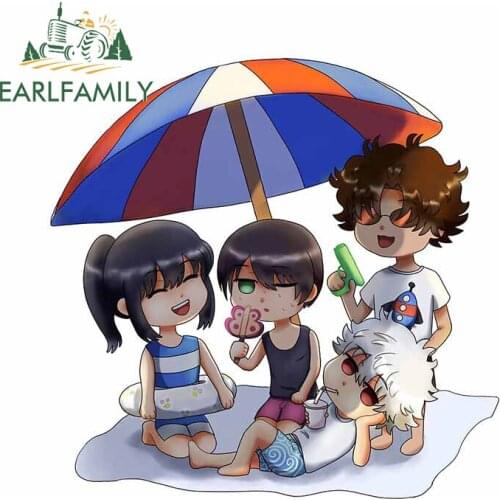 EARLFAMILY 13cm x 13.2cm For GINTAMA Car Styling Stickers Bumper Decal Waterproof Vinyl Material Occlusion Scratch Decoration
