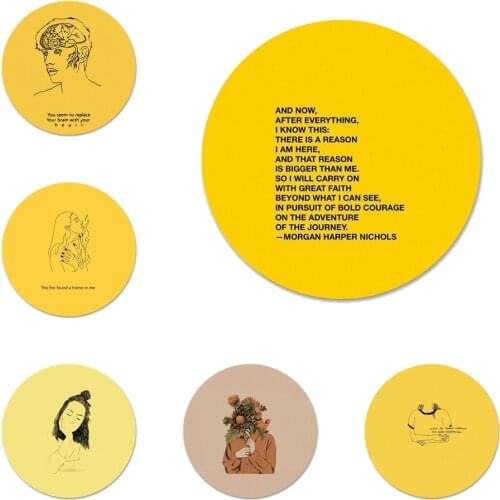 Aesthetic Art Yellow Icons Pins Badge Decoration Brooches Metal Badges For Backpack Decoration 58mm