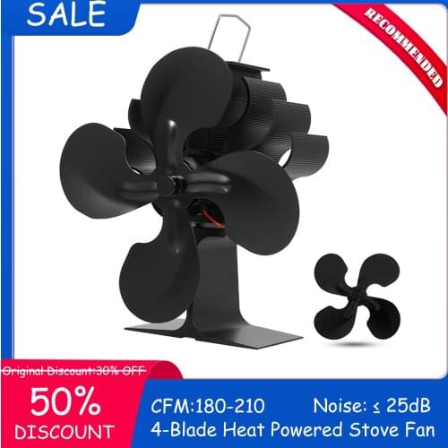 HOT SALE 4-Blade Heat Powered Stove Fan for Wood / Log Burner/Fireplace Efficient Heat Distribution