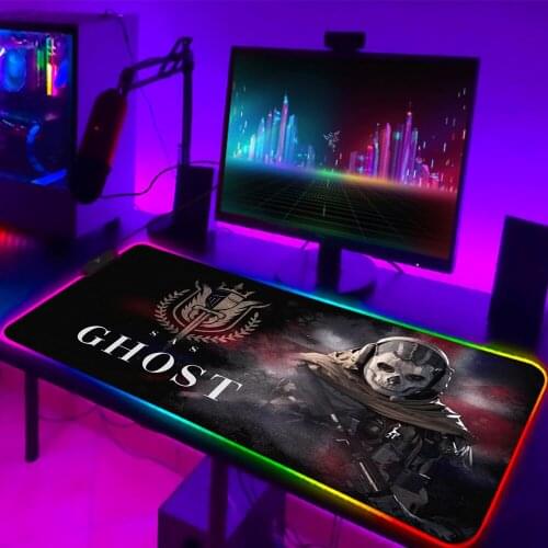 Gaming Keyboard Mousepad Call Of Duty Warzone Mausepad RGB Desk Mat LED Rubber Computer Mouse Mats PC Gamer Accessories Rugs LOL